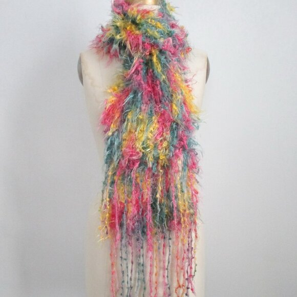 Long Skinny Whimsical Scarf Eyelash Yarn - Picture 1 of 6